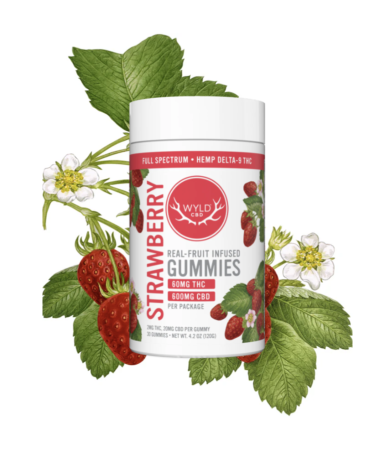 Photograph of product: Strawberry 20mg TH-oui 200mg CBD Gummies By Wyld