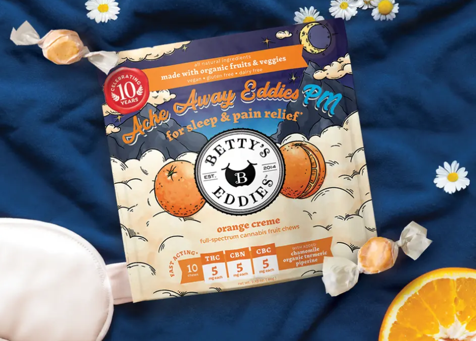Photograph of product: Chews - Ache Away PM Orange Creme - 1:1:1 (TH-oui:CBN:CBC) - 10pcs - 50mg