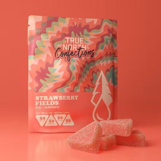 Photograph of product: True North - Gummies - Strawberry Fields - 200mg