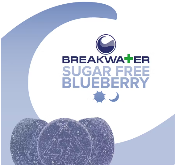 Photograph of product: Breakwater | Sugar Free Blueberry | Edibles | Gummies