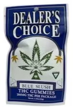 Photograph of product: Dealer's Choice - Blue Slush - 200mg Gummies (4x50mg)