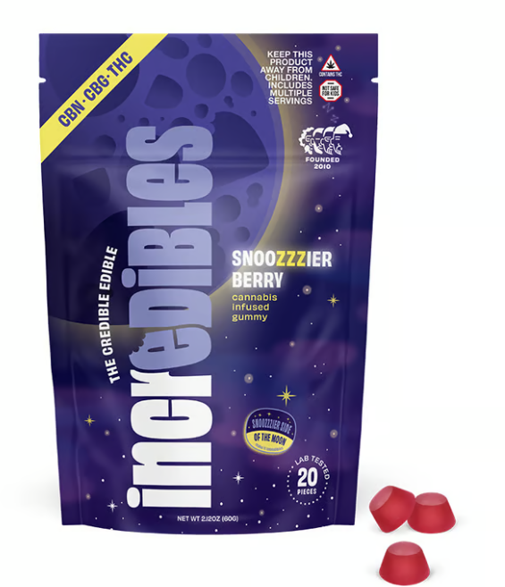 Photograph of product: Snoozzzierberry 2:2:1 TH-oui:CBN:CBG Gummies 200mg