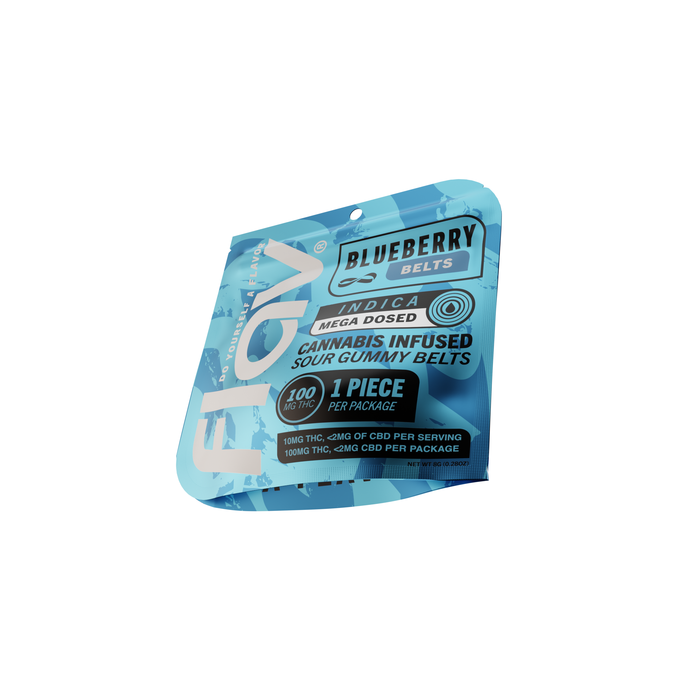 Photograph of product: Edible Gummies | Flav | Live Resin - Blueberry Mega Belt | 100mg