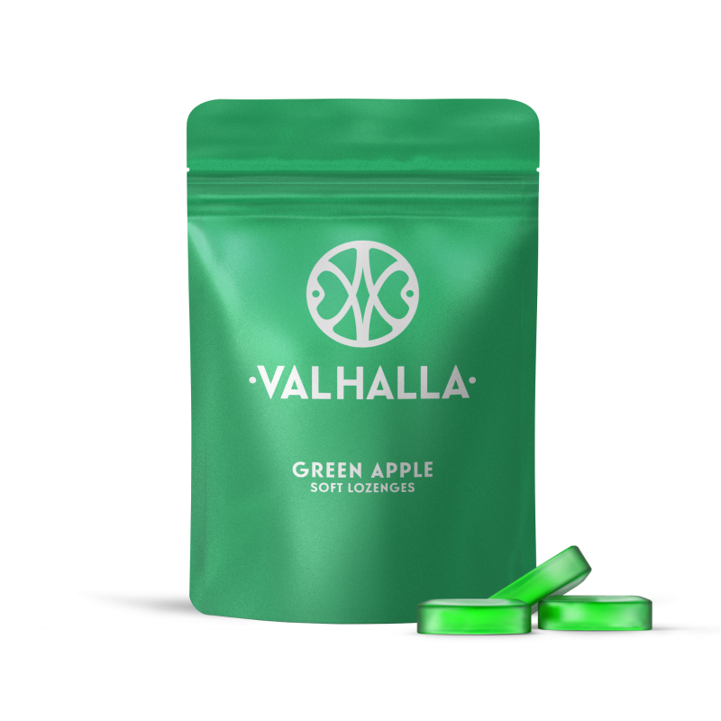 Photograph of product: Valhalla 100mg Gummies - Green Apple