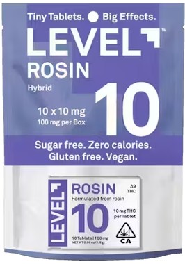 Photograph of product: Level 10 Rosin Tabs [H] - 100MG TH-oui Tablets 10PK