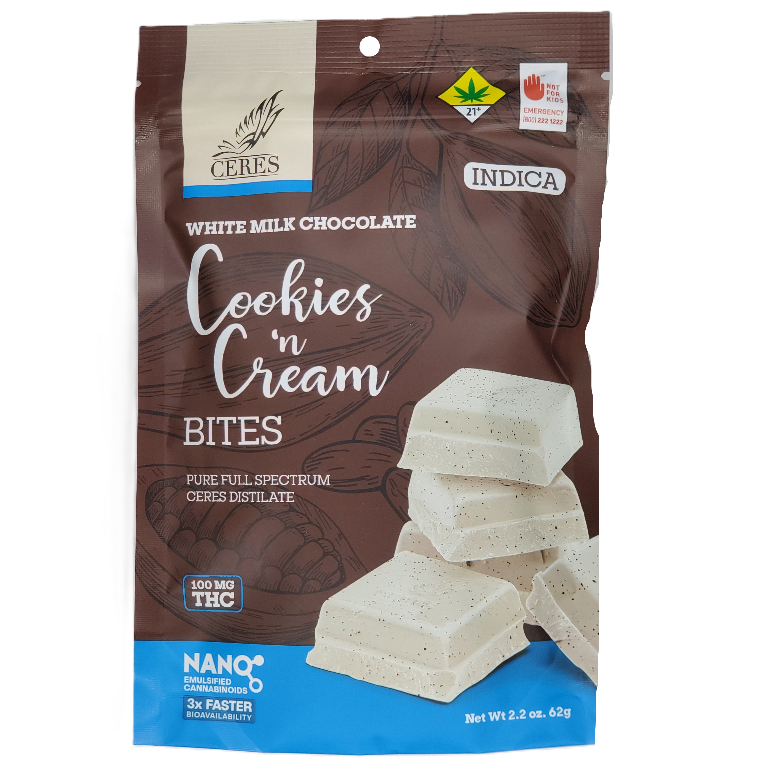 Photograph of product: Ceres Chocobites Oui'd Cookies & Cream 10pk 100mg