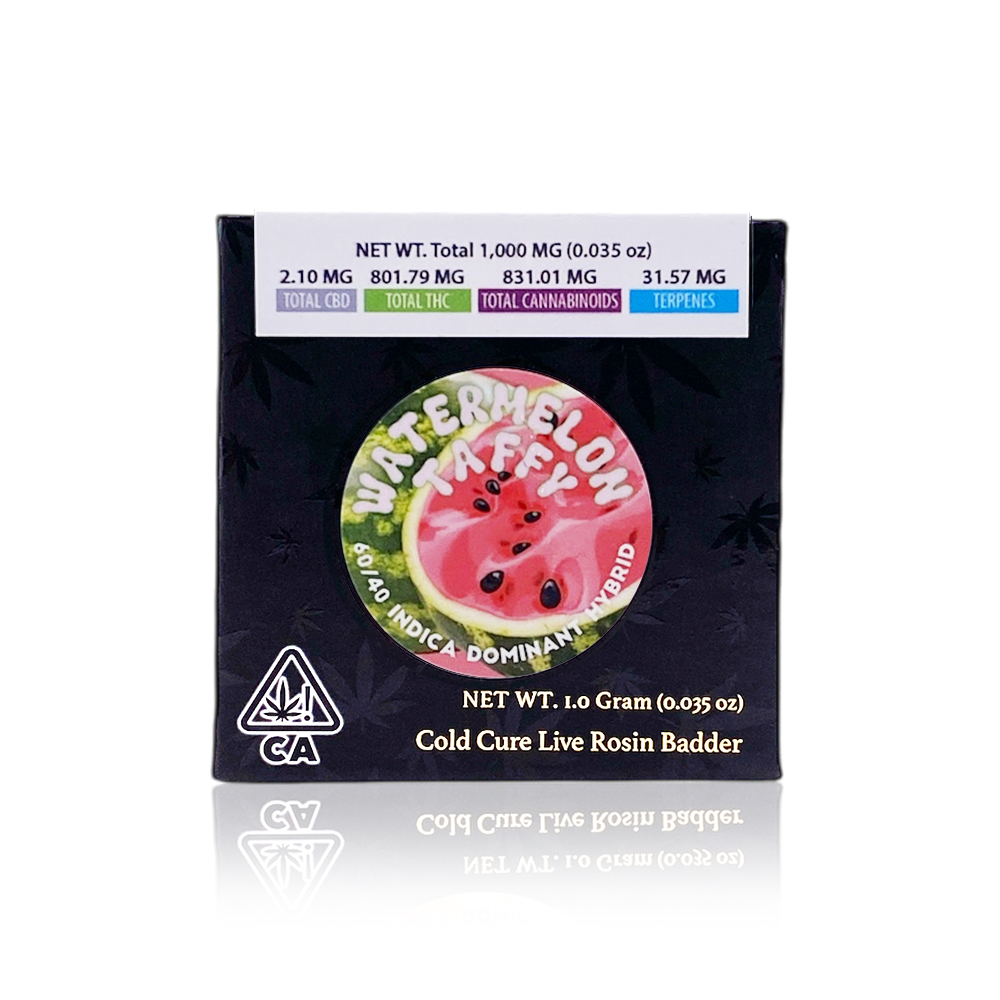 Photograph of Product: Watermelon Taffy (Is) Cold Cure Live ROSIN 1g - Team Elite Genetics