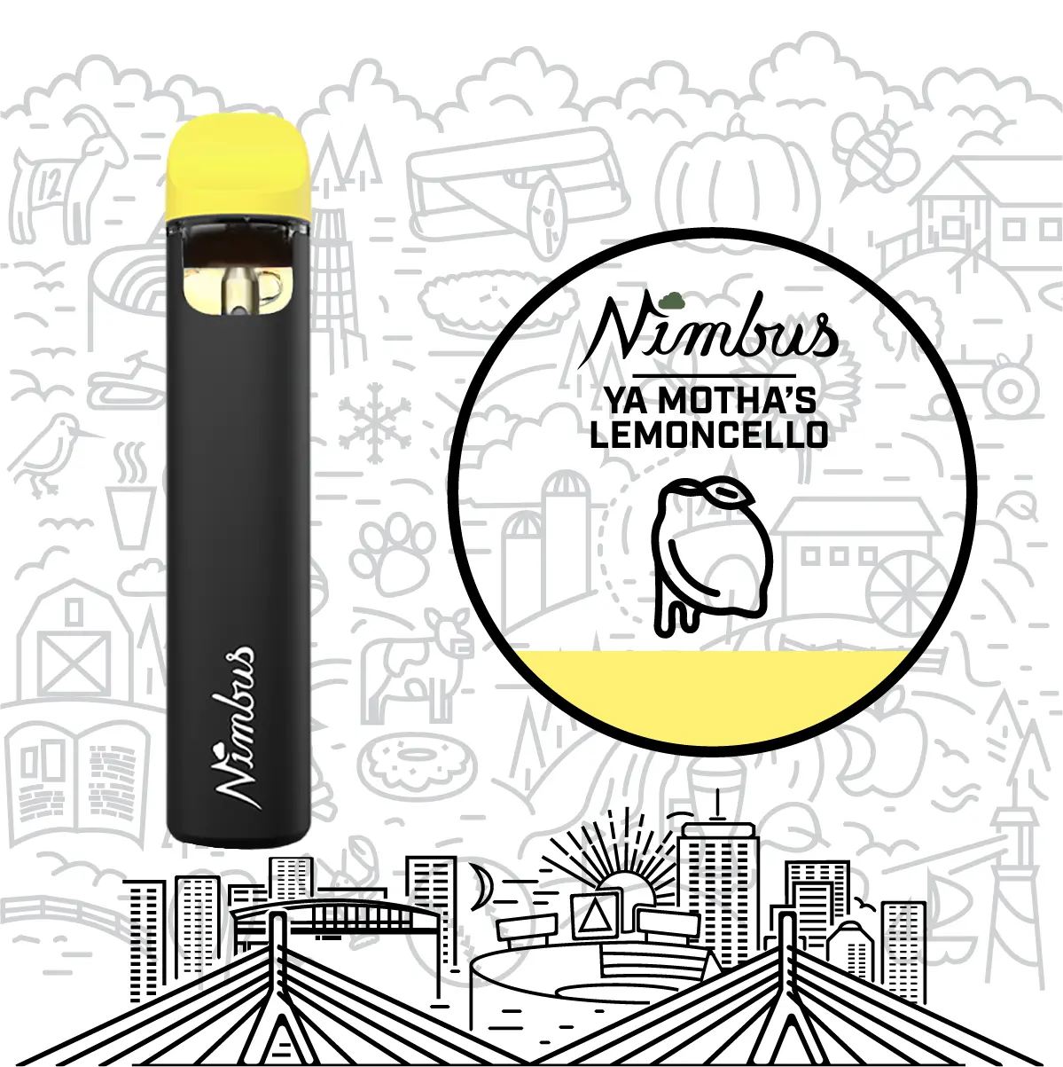 Photograph of product: Nimbus | Ya Motha's Lemoncello | Disposable | .5g
