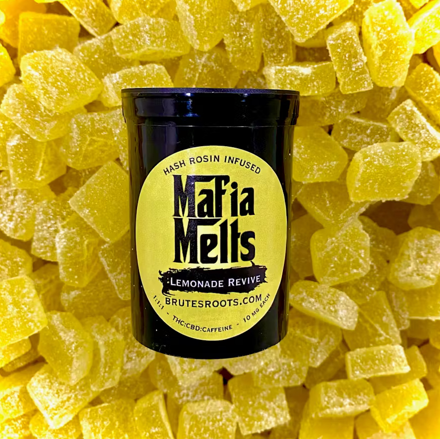 Photograph of product: Mafia Melts - Lemonade Revive 1:1:1 TH-oui:CBD:Caffeine 100mg 10pk Gummies