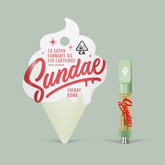 Photograph of product: Sundae - Cherry Bomb Cartridge 1g - 