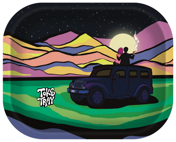 Photograph of product: Toke Tray "Mountain" Metal Rolling Tray 5" x 7"