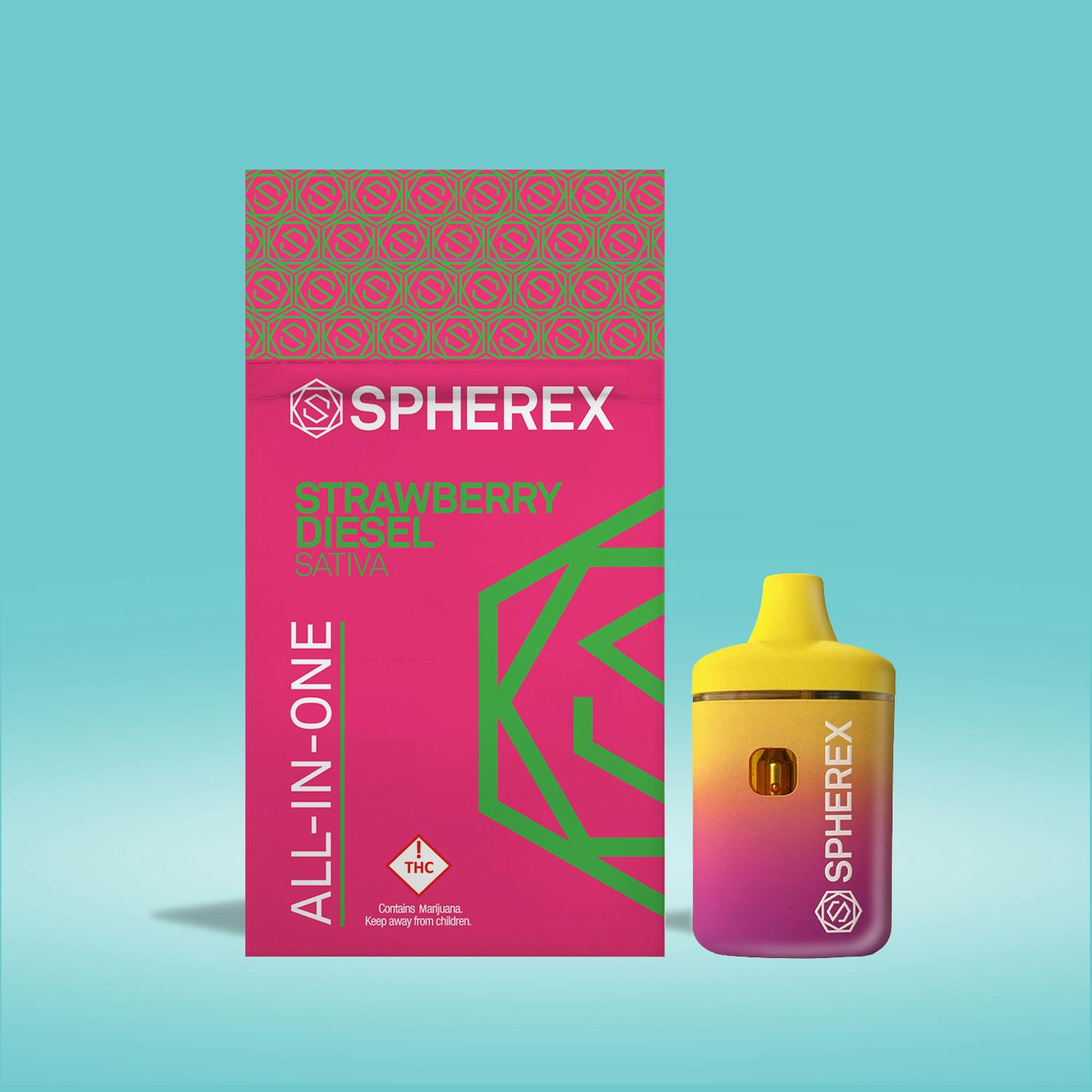 Photograph of product: Spherex - Distillate - Cartridge - AIO - Strawberry Diesel