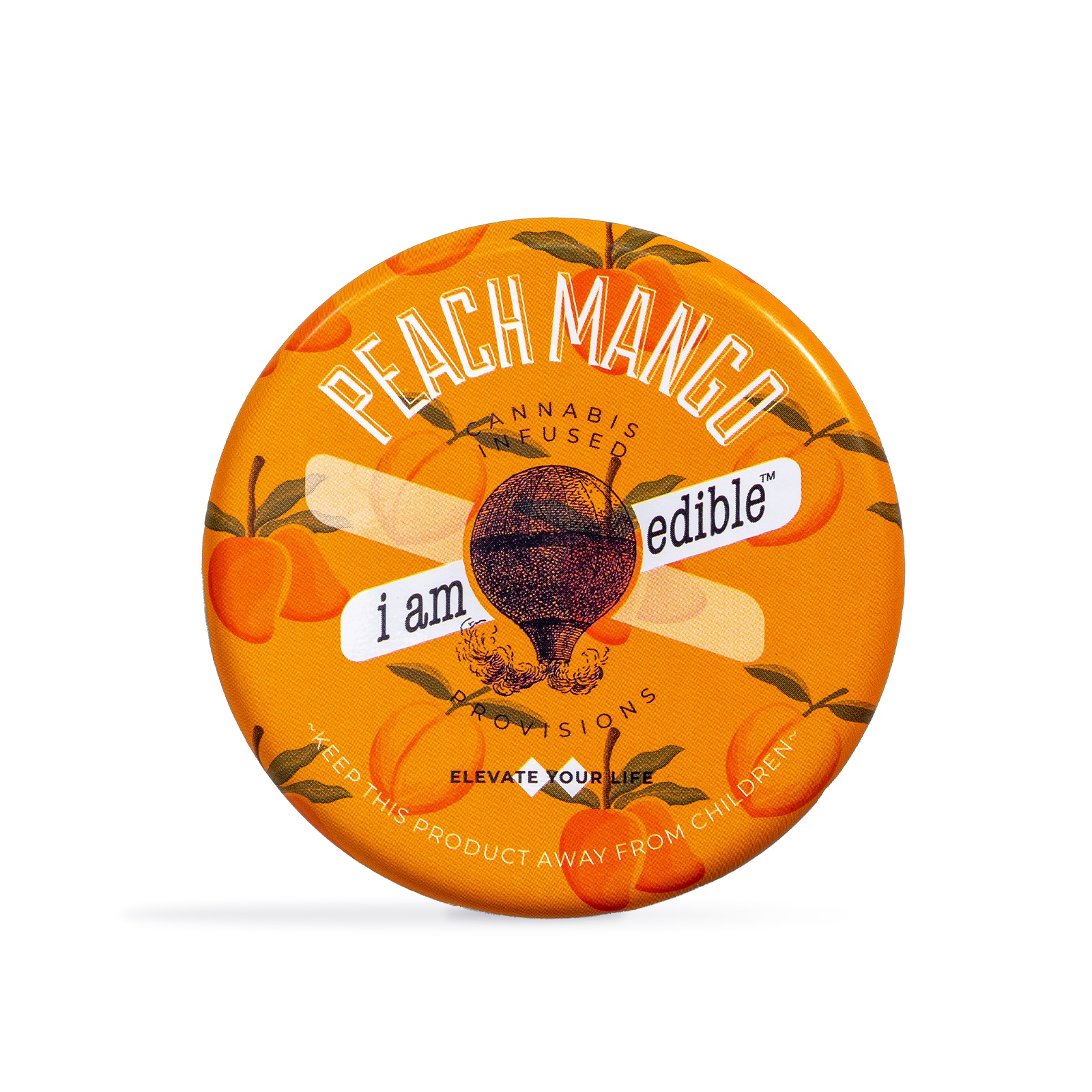 Photograph of product: I Am Edible Peach Mango Gummies 100mg 20pk