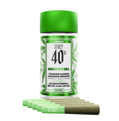 Photograph of product: SOUR DIESEL - 0.5G 5PK MINI PREROLLS