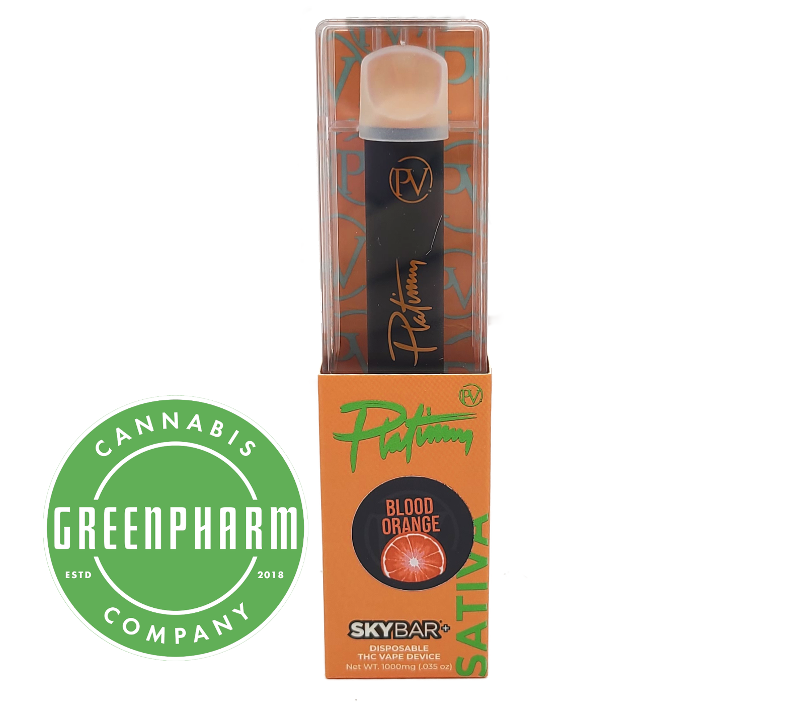 Photograph of product: Disposable Vape | Platinum Vapes | Peachy Patriot Disposable Vape
