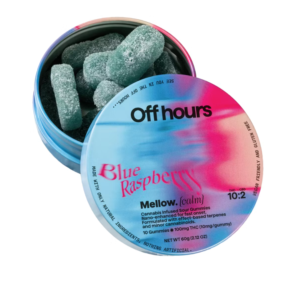 Photograph of product: Off Hours | Blue Raspberry "Mellow" | Gummies | 10pk | 100mg