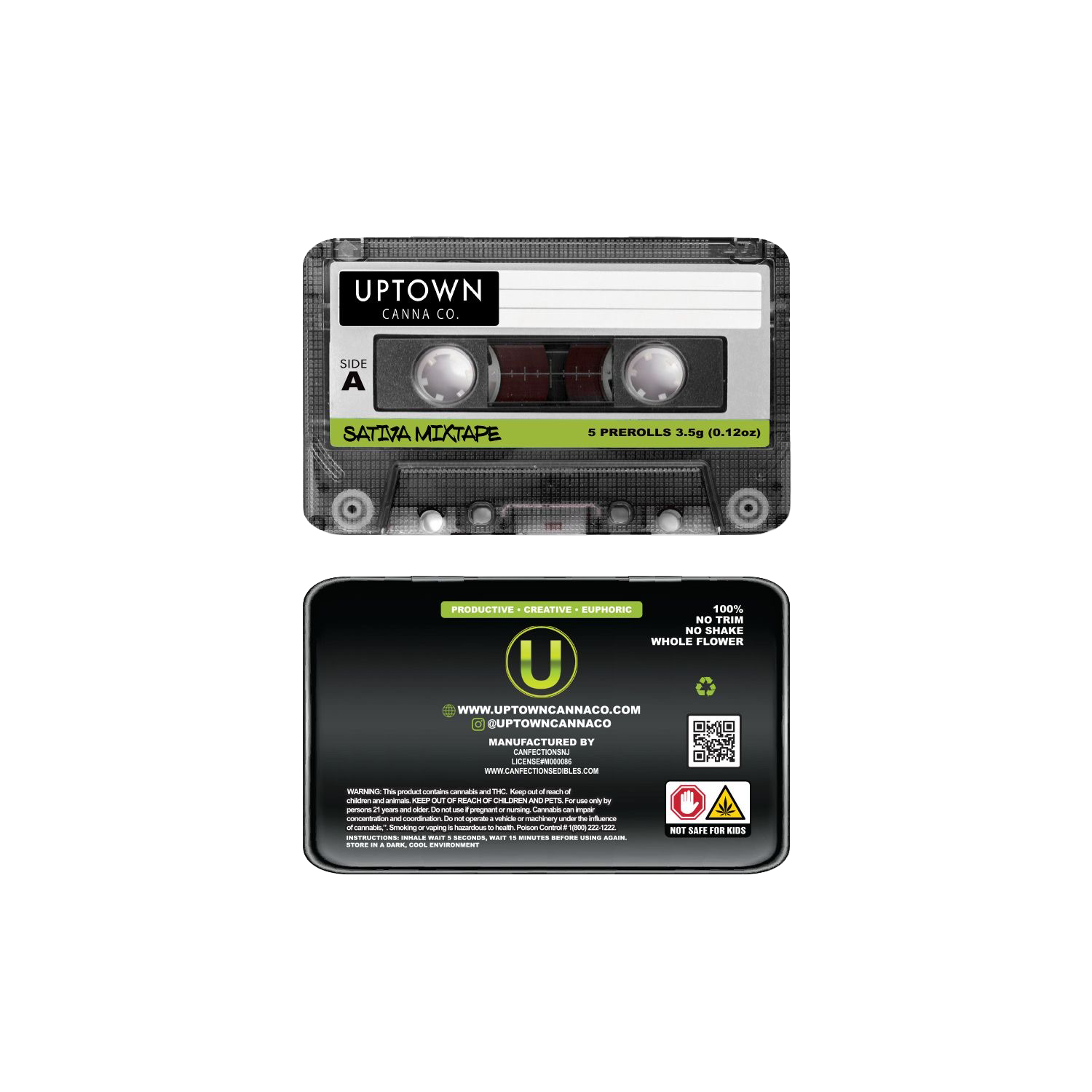 Photograph of product: Top of the Morning I .7g 5pk Infused Pre-Rolls I Uptown Canna| Mixtape