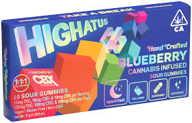 Photograph of product: Highatus - Blueberry 1:1:1 Sleep (i) - Sour Gummies - 100mg