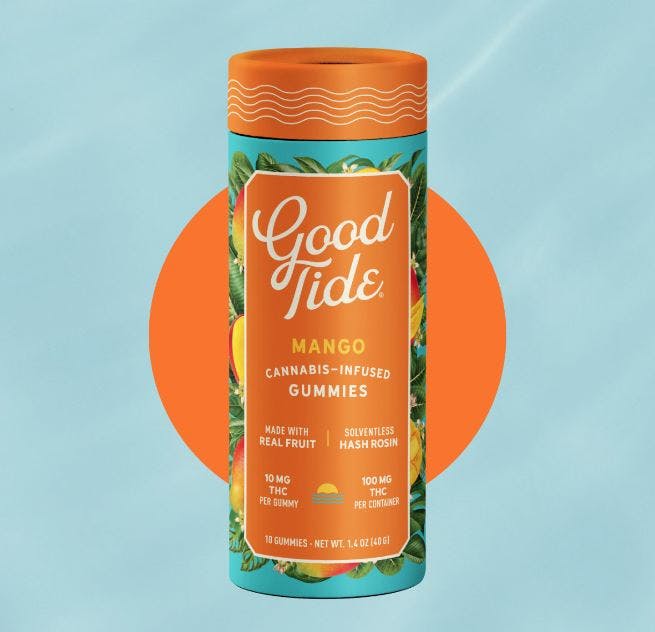 Photograph of product: Good Tide | Mango | 200mg | au chocolat Rosin Gummies