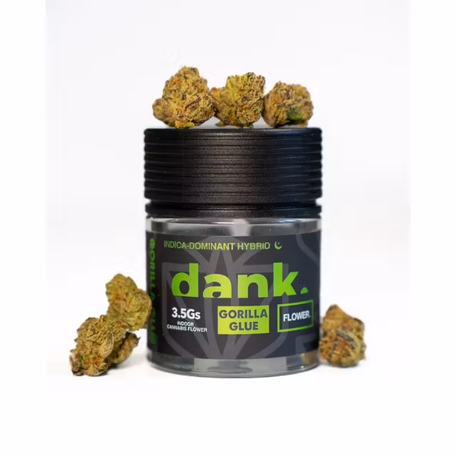 Photograph of product: Dank - Gorilla Glue (IH) - 31.50% - Flower - 3.5g