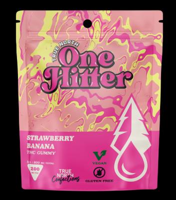 Photograph of product: True North | Strawberry Banana One Hitter Gummy | 200mg
