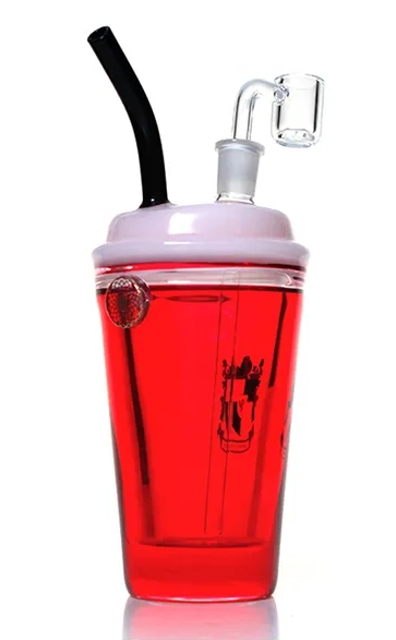 Photograph of product: PhoenixStar - 8.5 in Cup Shaped Glass Water Pipe - PHX607 - Red