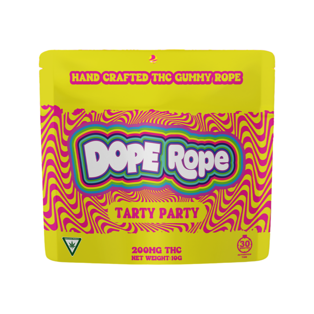 Photograph of product: Dope Rope | Tarty Party Single Rope Gummy | 200mg