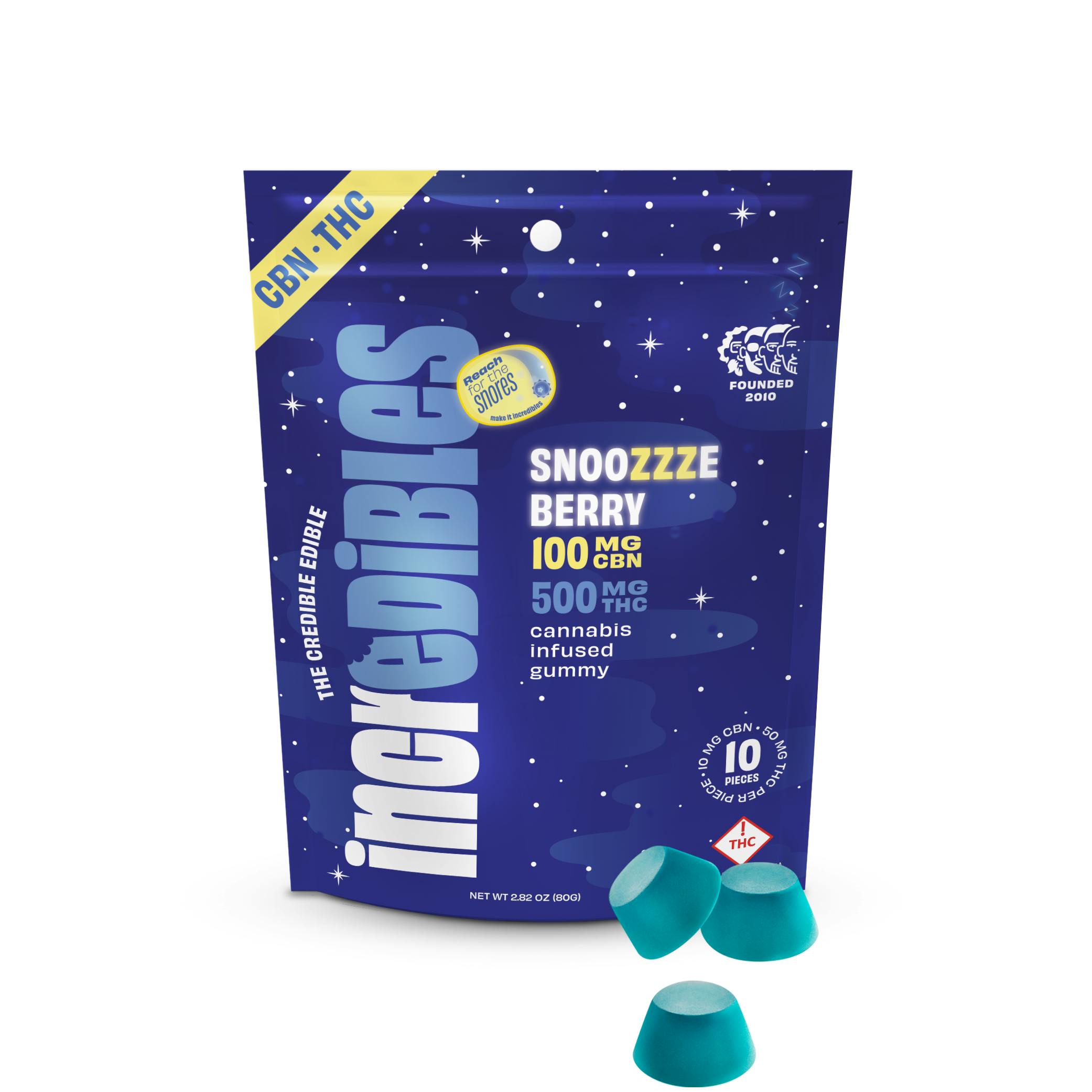 Photograph of product: Incredibles 500mg Gummy - SnooZZZeberry 1:5 CBN/TH-oui