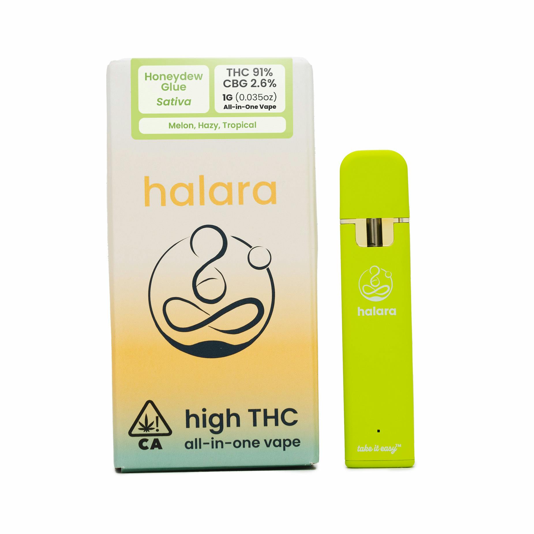 Photograph of Product: High THC All-in-One - Honeydew Glue 1G