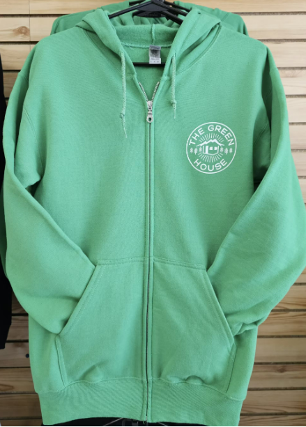 Photograph of product: Green House - Zip Hoodie - Green - L