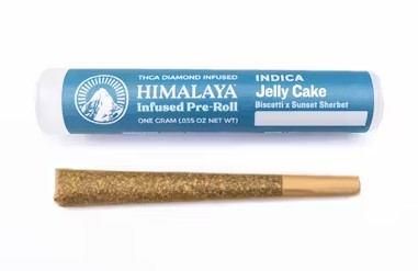 Photograph of product: HIMALAYA JELLY CAKE DIAMOND INFUSED PREROLL Oui'd 1G