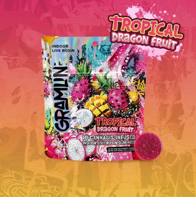 Photograph of product: Gramlin - Edibles - Tropical Dragon Fruit - 100MG