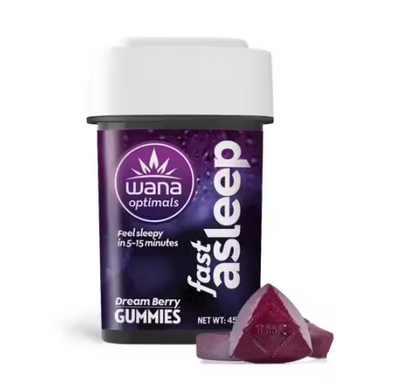 Photograph of product: Wana - Fast Asleep 5:1:1:1 CBD:TH-oui:CBN:CBG 20mg 10pk Soft Chews