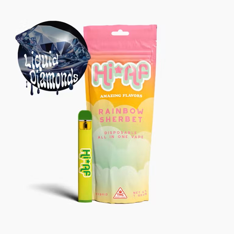 Photograph of product: Hi*AF | Disposable Vape | Rainbow Sherbert | 1g