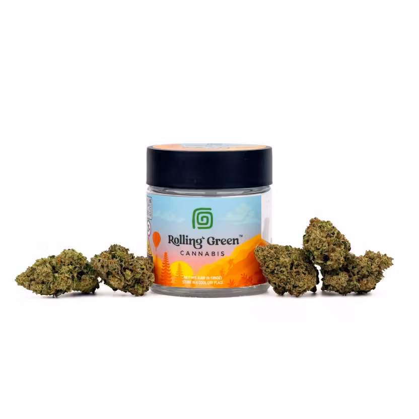 Photograph of product: Rolling Green - LA Kush Cake - Flower - 3.5g