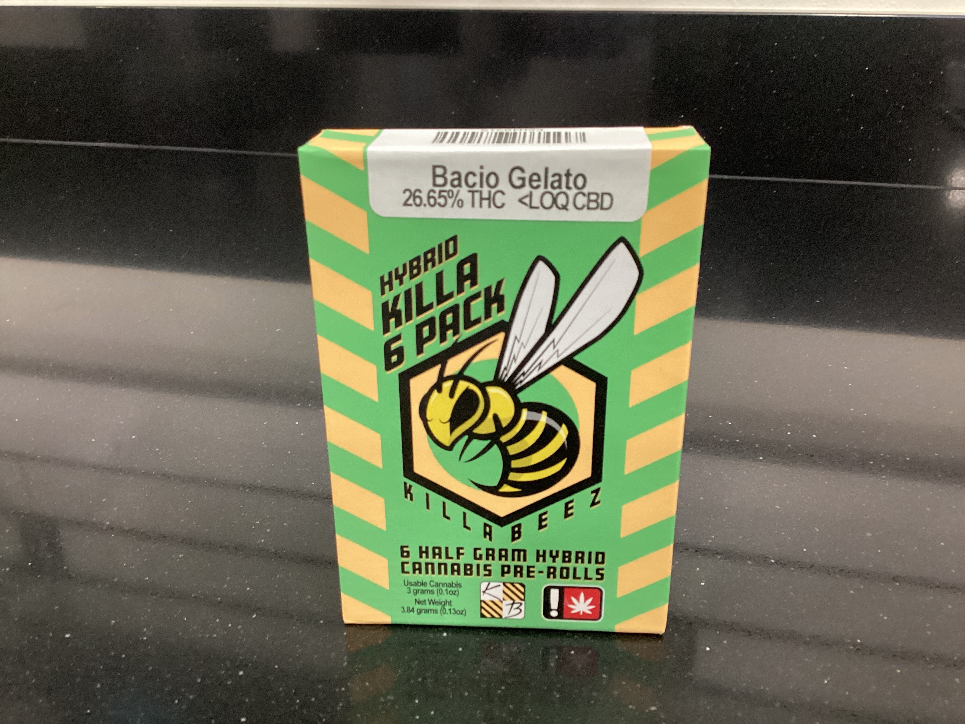 Photograph of product: Killa Beez Bacio Gelato 6pk Pre-Rolls