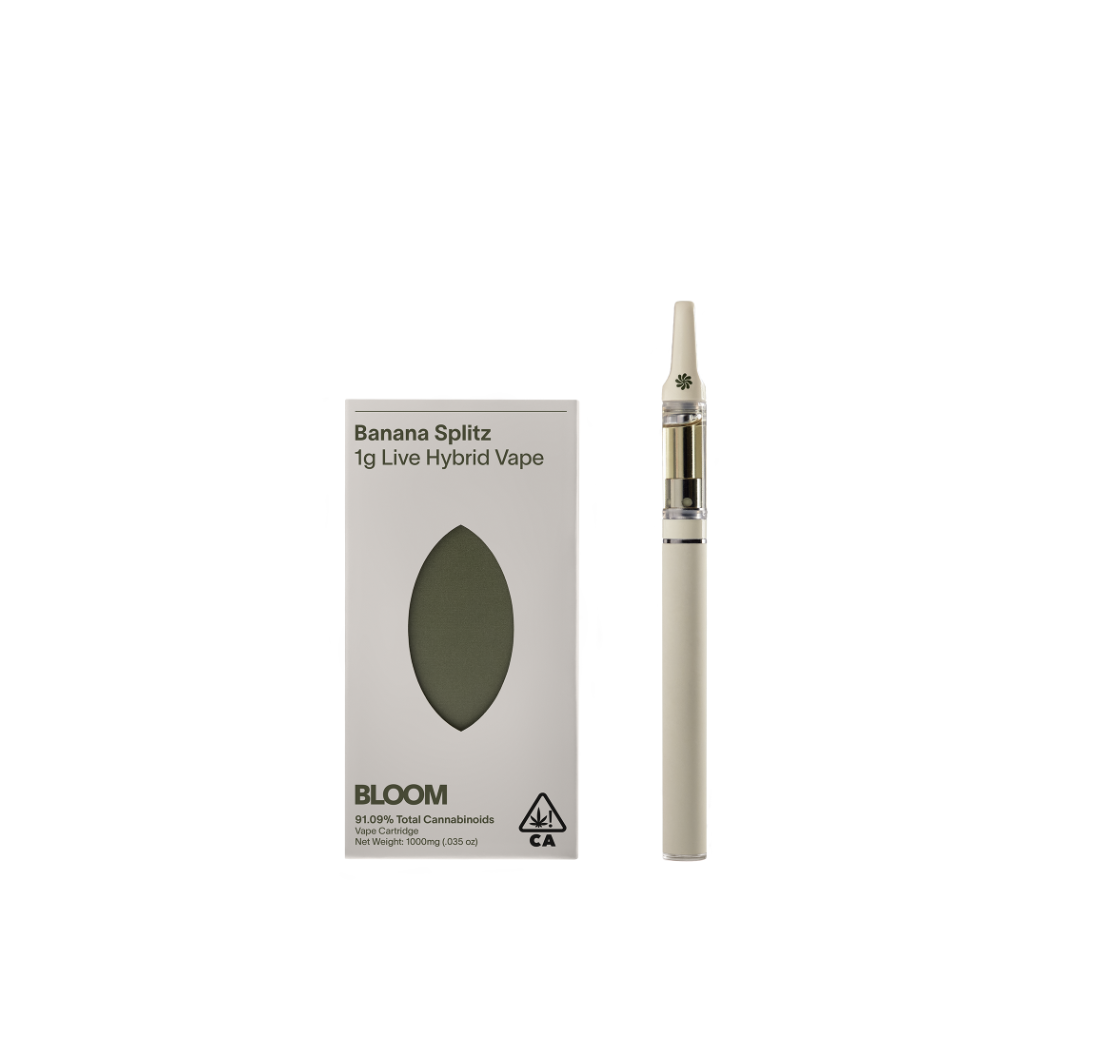 Photograph of product: Bloom Live Banana Splitz 1g Cartridge