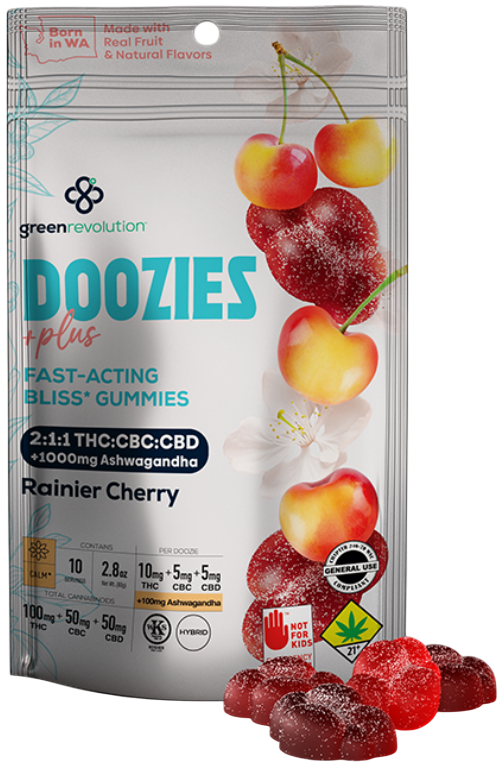 Photograph of product: 2:1:1 Bliss: Rainer Cherry - TH-oui:CBC:CBD 10 Pack (100mg)