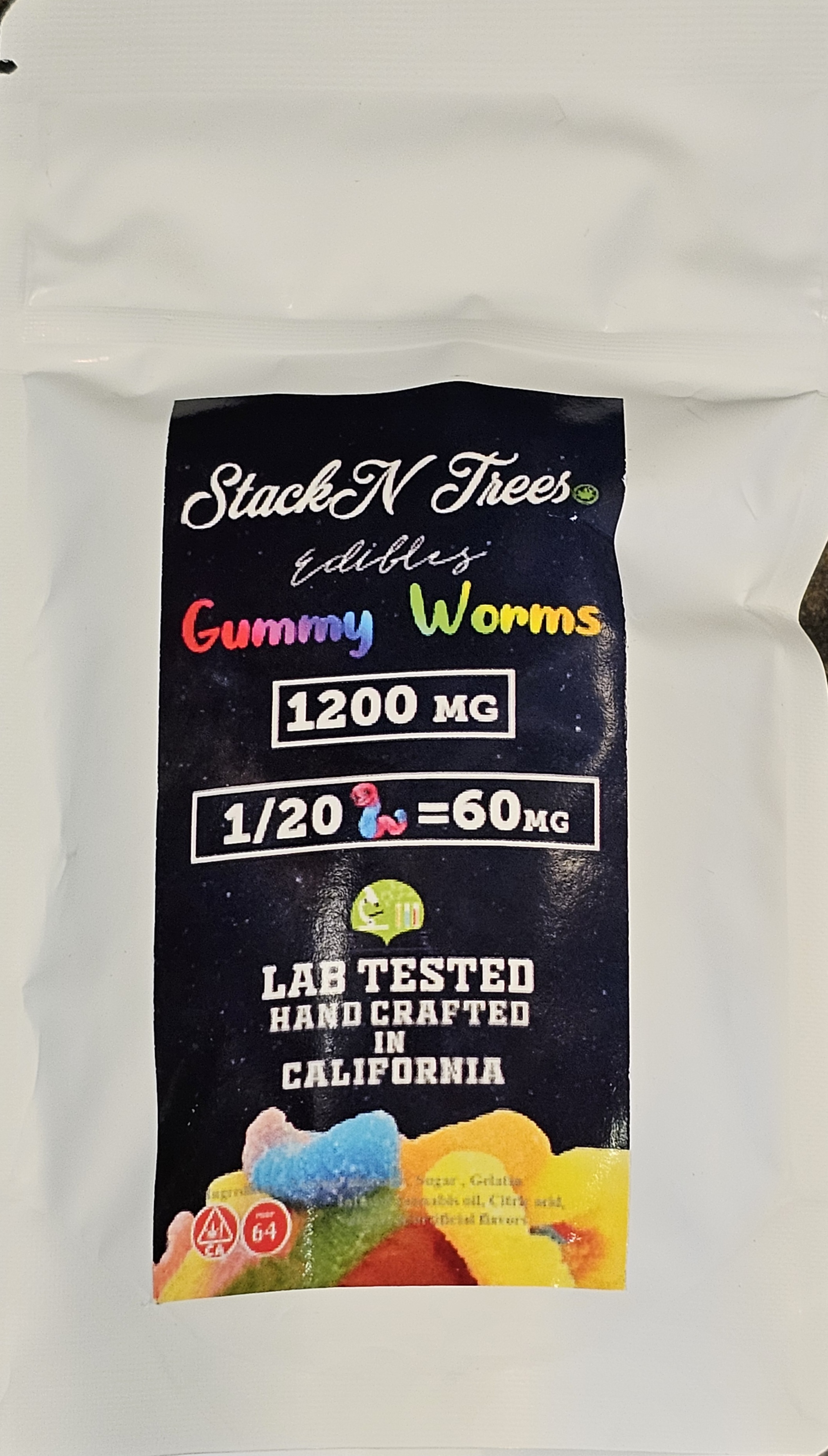 Photograph of product: ST | Gummy Worms | 1200MG