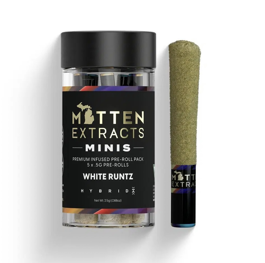 Photograph of product: AU Mitten: White Runtz (H) Infused 5-Pack (0.7g x 5)