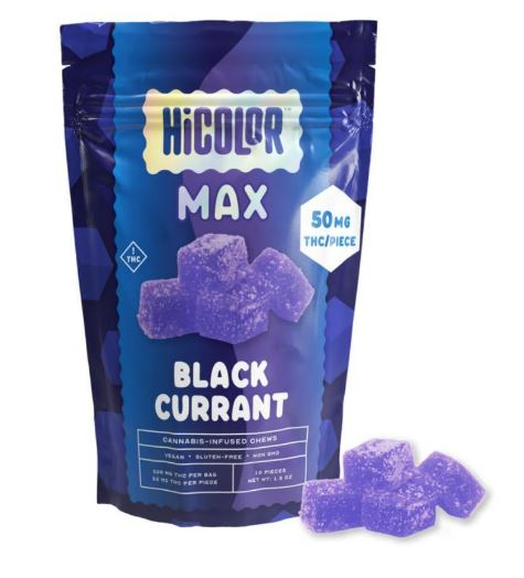 Photograph of product: HiColor MAX | Black Currant | 50mg/10pk Gummies