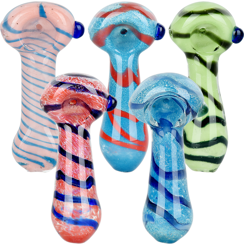Photograph of product: Bold Striation Spoon Pipe | 3.5" |