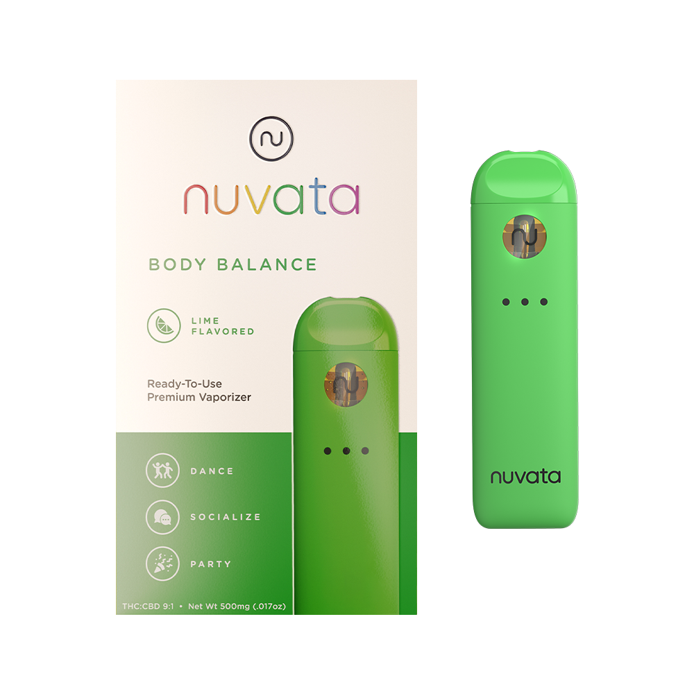 Photograph of product: Nuvata - Disposable Vape Body Balance Lime 9:1 TH-oui:CBD - .5g