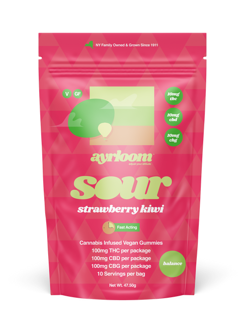 Photograph of product: Ayrloom Gummy | Sour Strawberry Kiwi | Hybrid