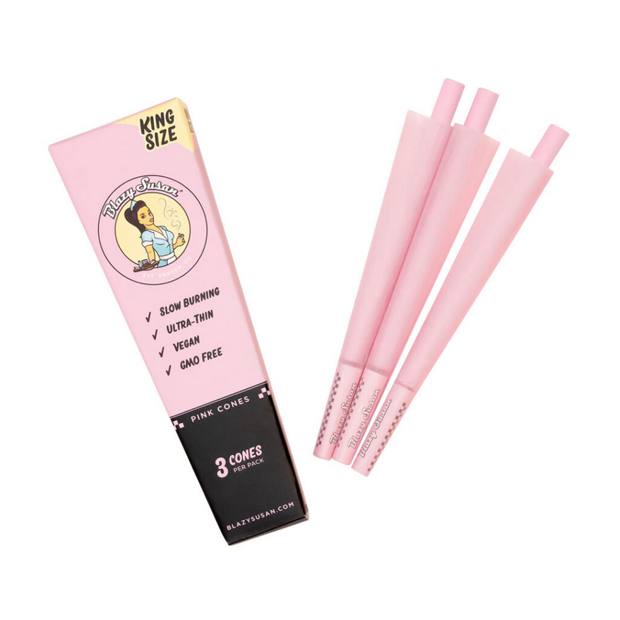 Photograph of product: Blazy Pink Paper Cones - King Size (3pk)