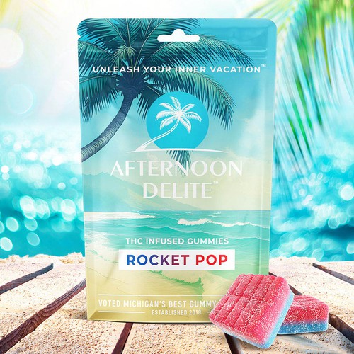 Photograph of product: Afternoon Delite - 200mg Gummies - Rocket Pop