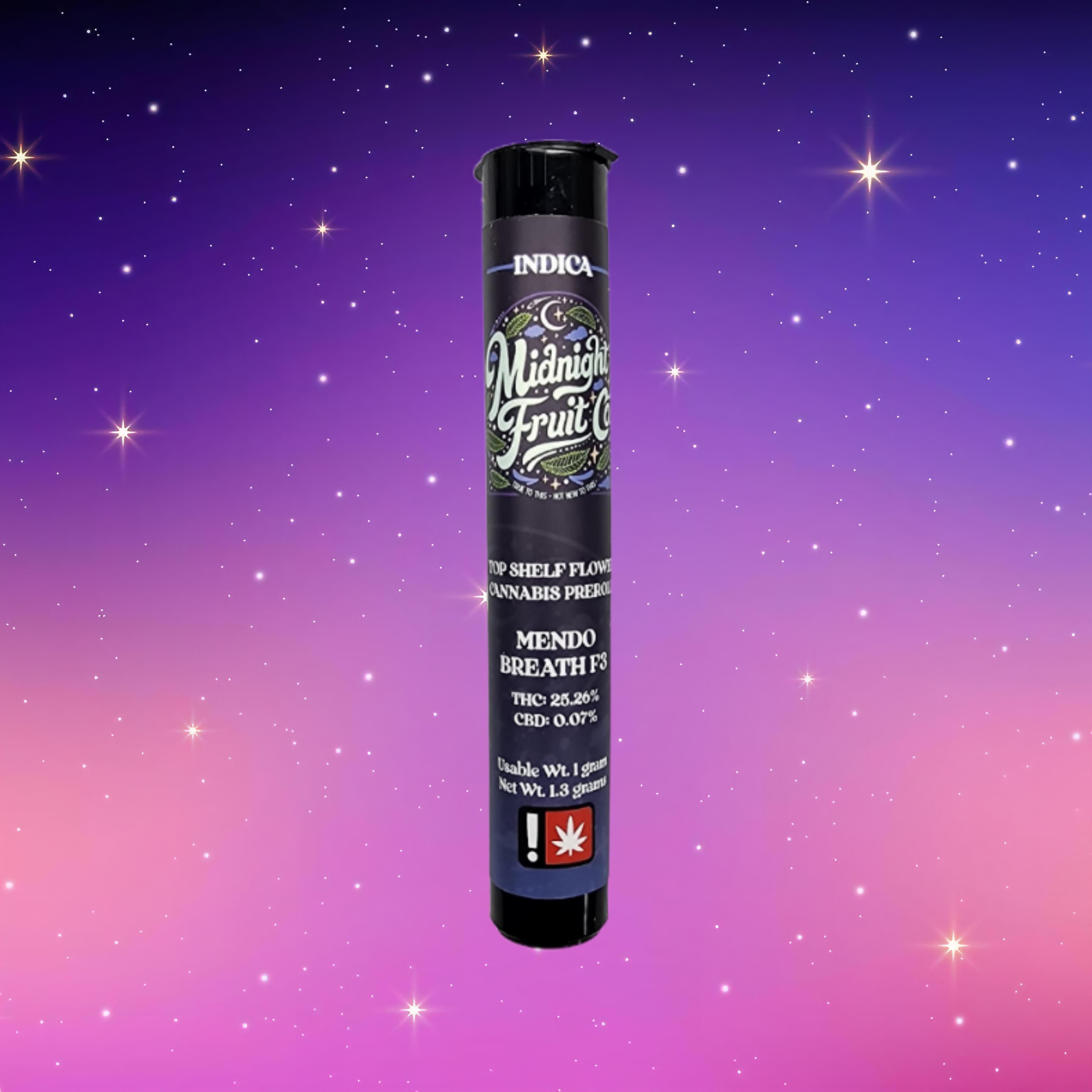 Photograph of product: Pre Roll - Midnight Fruit Company - Mendo Breath