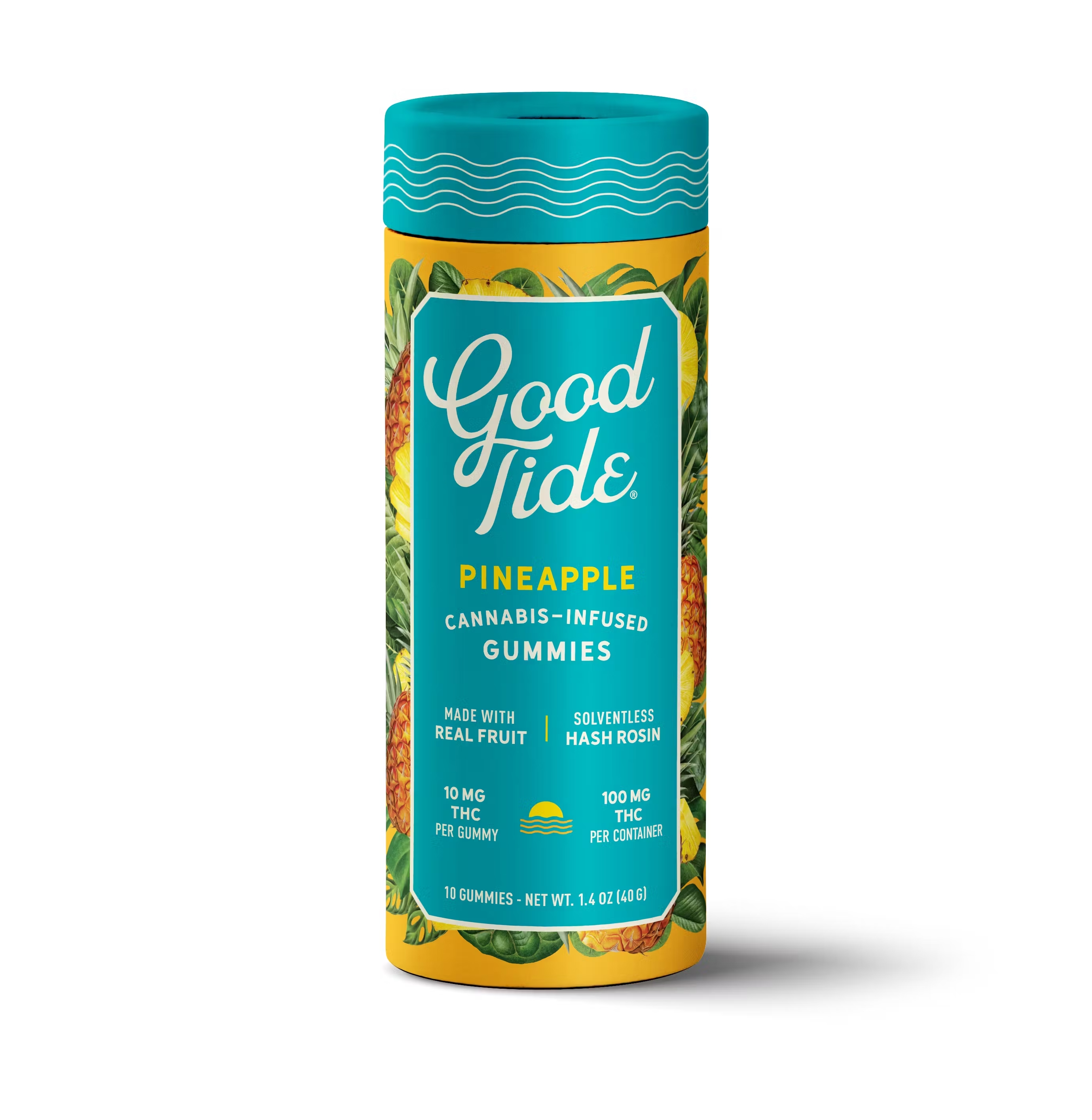 Photograph of product: Good Tide | Pineapple | Sativa | Gummies | 100mg