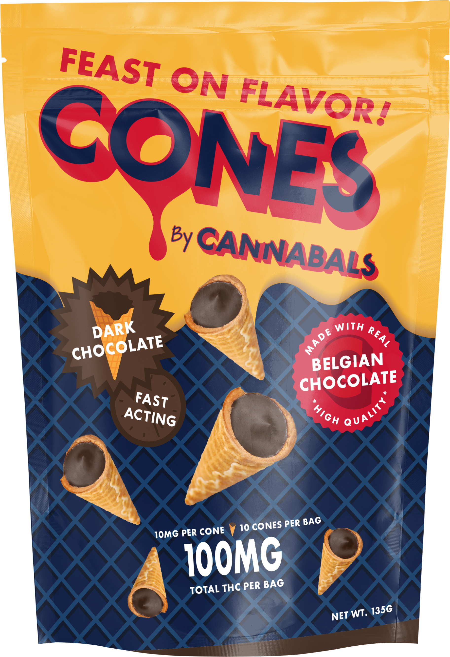 Photograph of product: Cannabals - Dark Chocolate Cones - 10mg 10pk