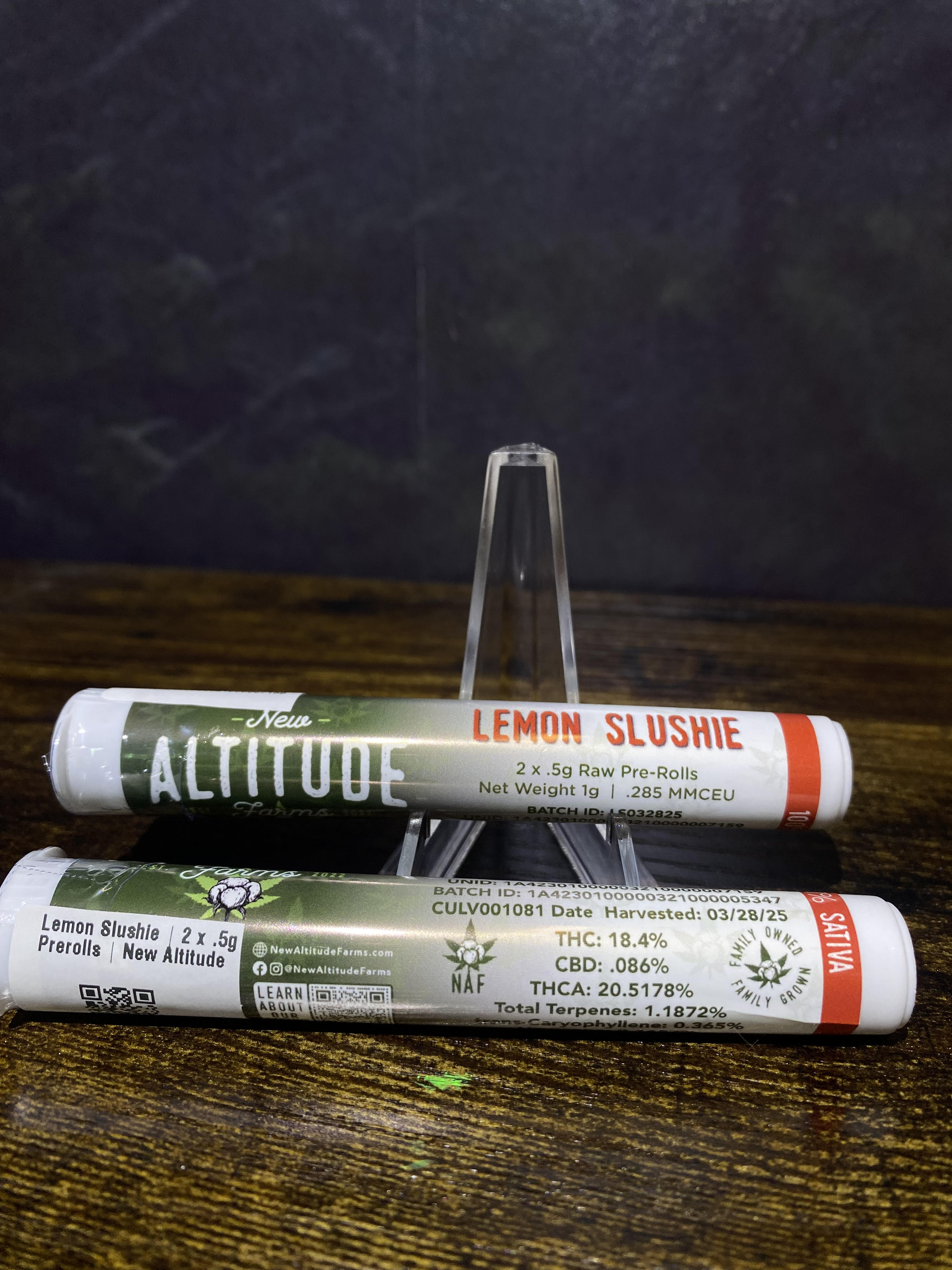 Photograph of product: Lemon Slushie | 2 x Prerolls | New Altitude